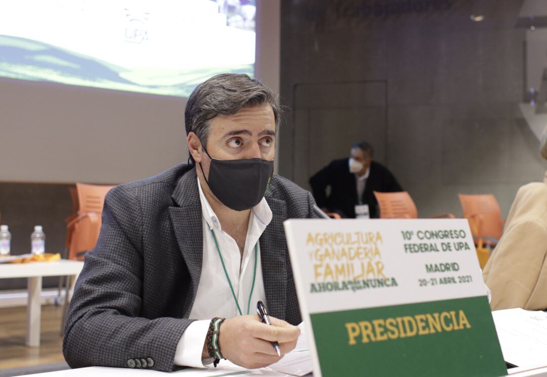 Cristóbal Cano, durante un momento transcurrido en Madrid dentro del Congreso Estatal de UPA