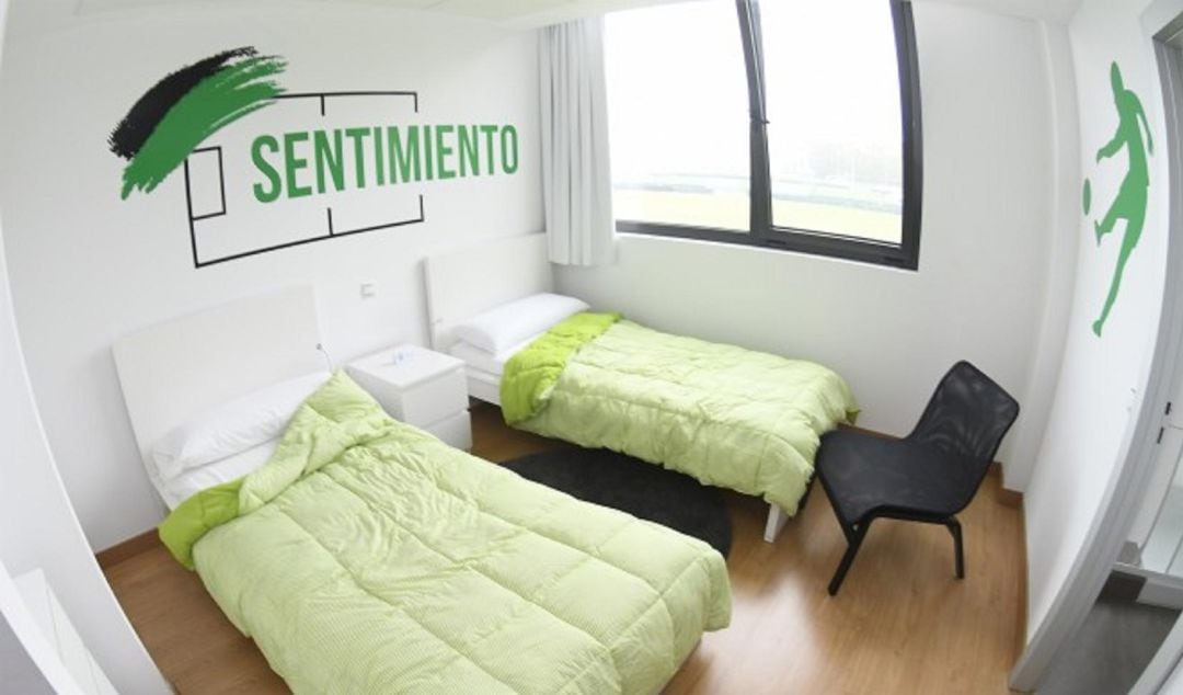 Una de las habitaciones de la residencia del club