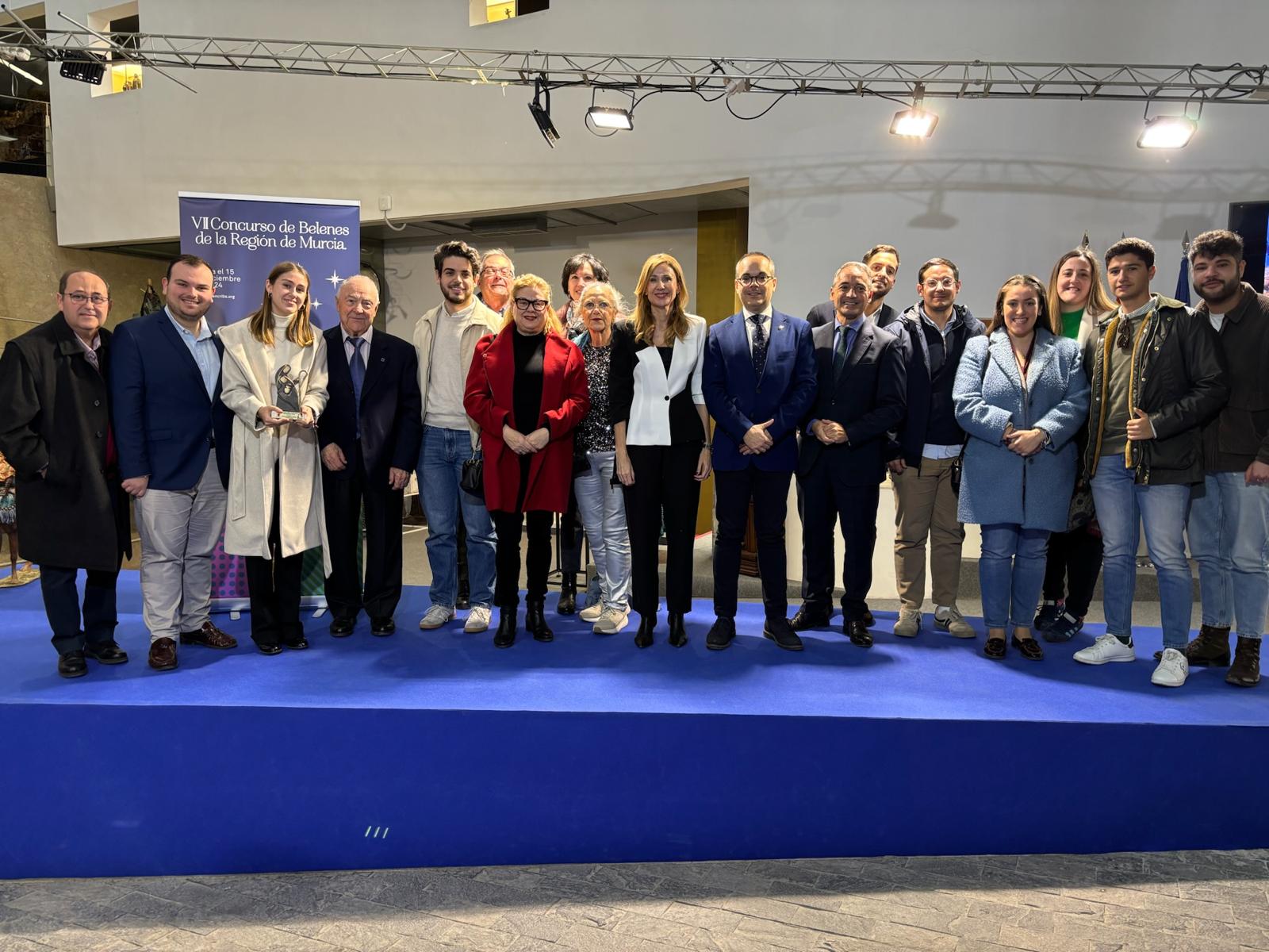 Integrantes del Paso Azul de Lorca en el acto de entrega de premios a los mejores belenes de la Región de Murcia