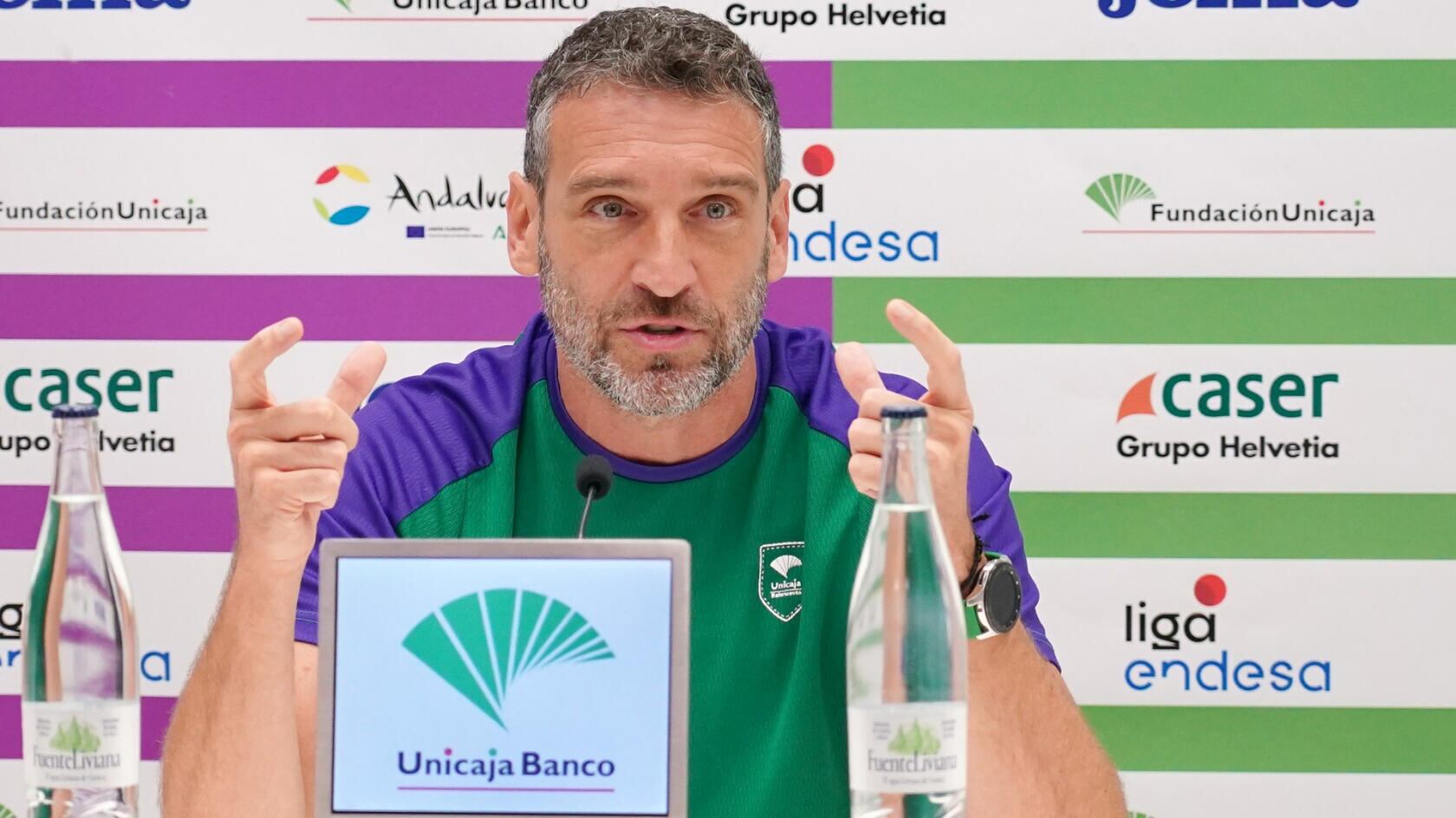 Ibon Navarro, en la sala de prensa del Martín Carpena