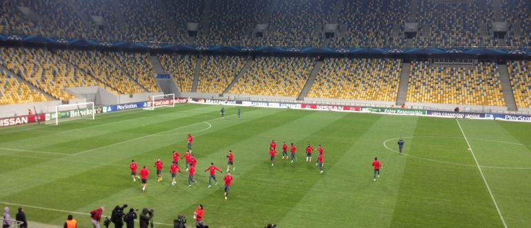 Entrenamiento del Athletic en Lviv