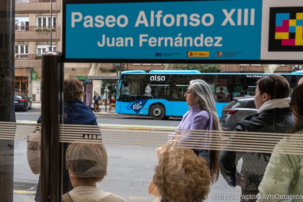 Parada de autobús en Cartagena