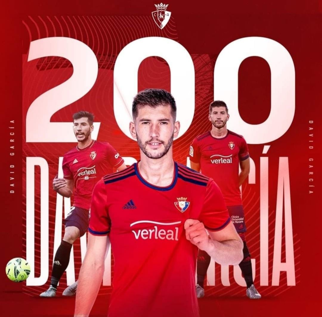 David García Zubiría y sus 200 partidos con Osasuna 