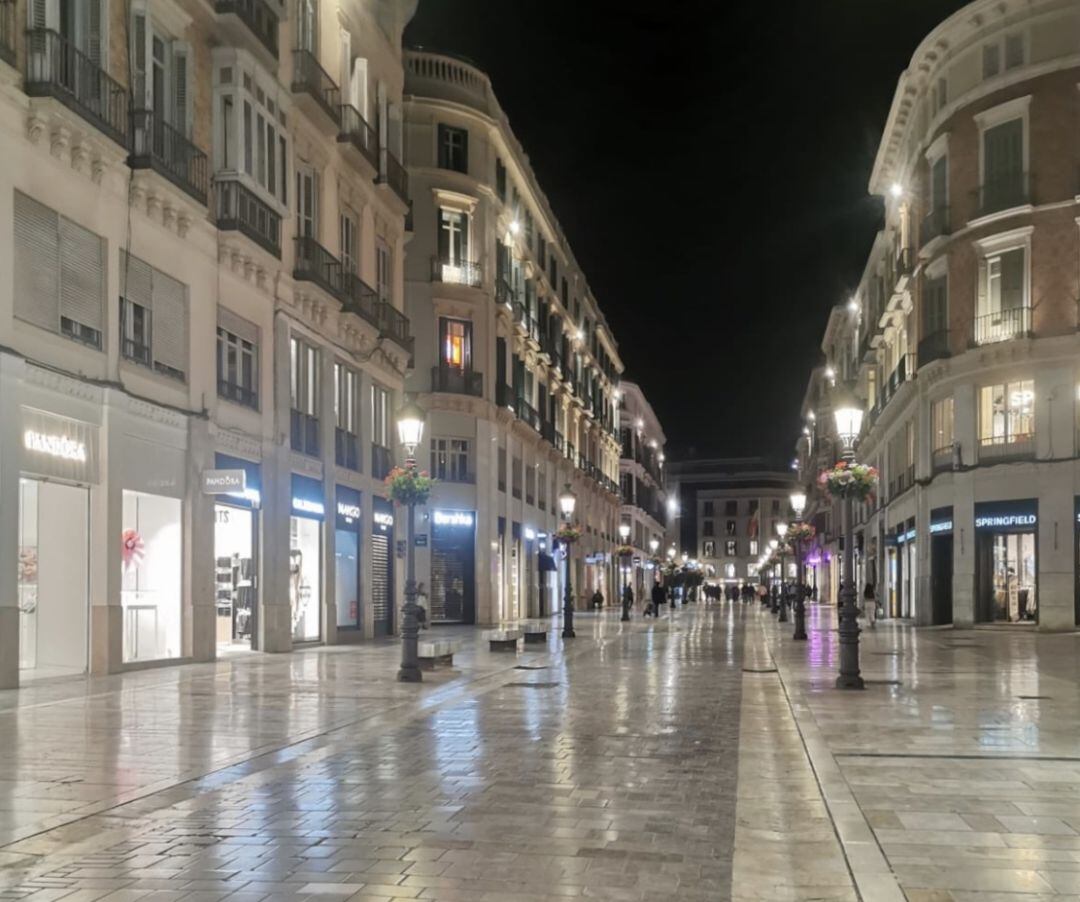 Calle Larios de Málaga a última hora del viernes