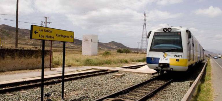 FEVE, Ferrocarril de Vía Estrecha Foto de archivo