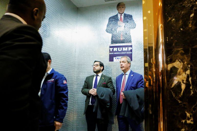 Nigel Farage, leader of the United Kingdom Independence Party (UKIP), arrives at Republican president-elect Donald Trump&#039;s Trump Tower in New York, U.S. November 12, 2016.  