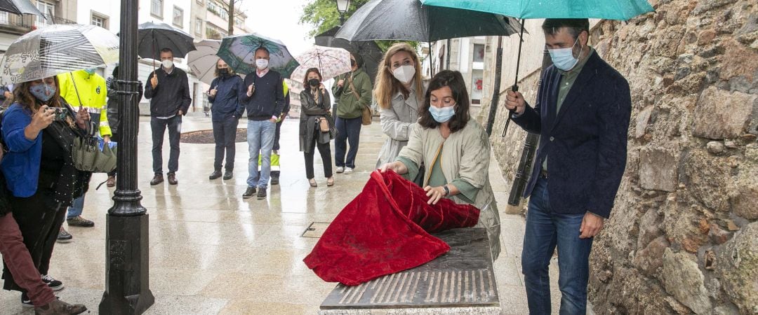 Inés Rey en la inauguración de las obras