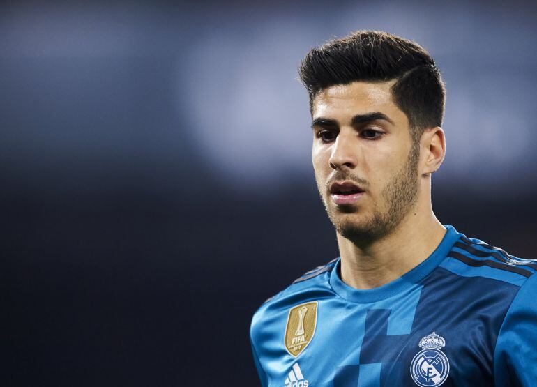 Asensio, durante el partido del Madrid en el Villamarín