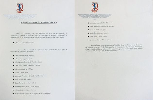 Listado completo de la candidatura que encabeza José Cataluña