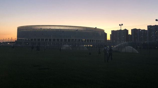 Imagen del estadio de Krasnodar en el que se disputará este sábado el España - Túnez