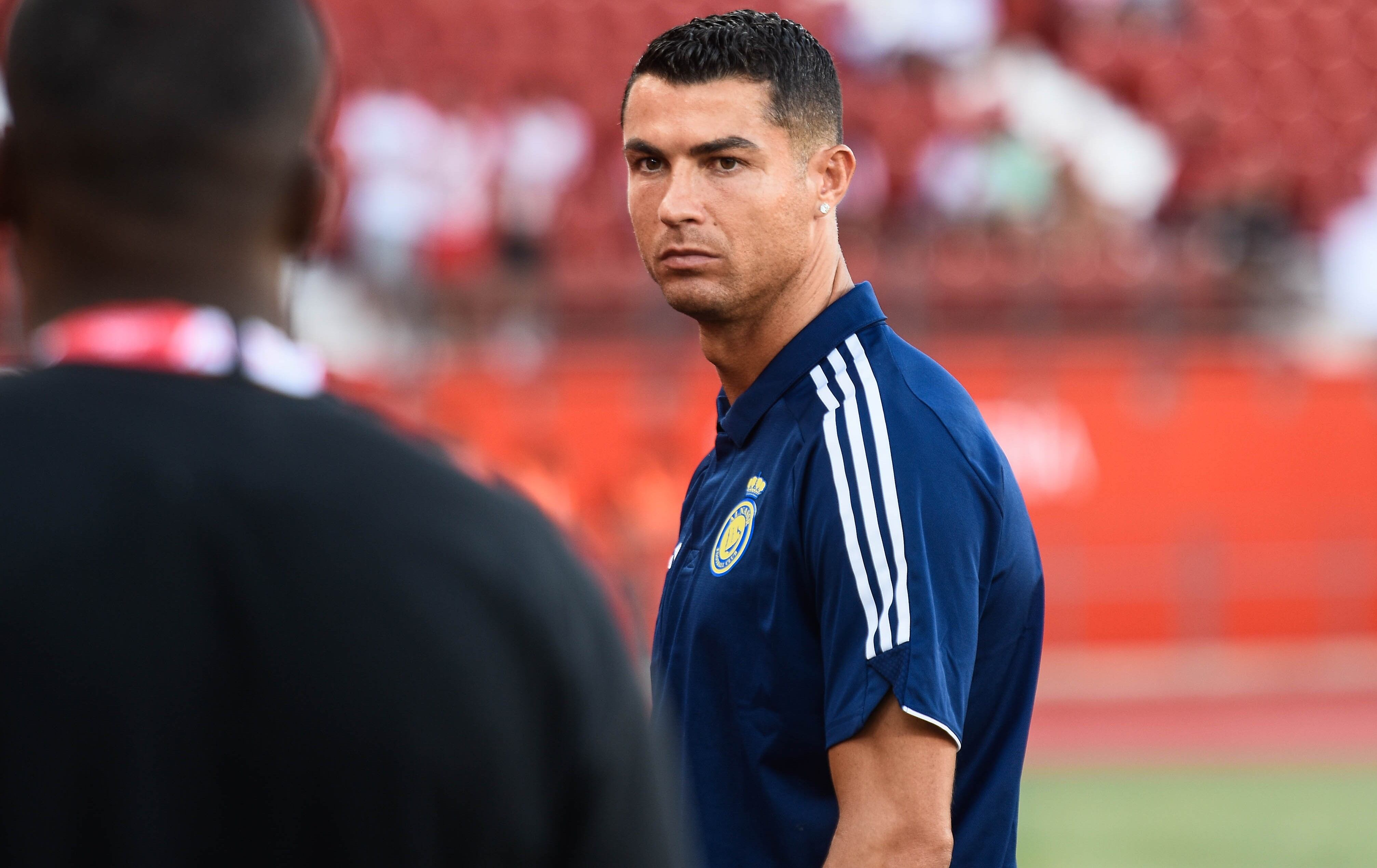 Cristiano Ronaldo en el Estadio de los Juegos Mediterráneos como jugador del Al-Nassr.