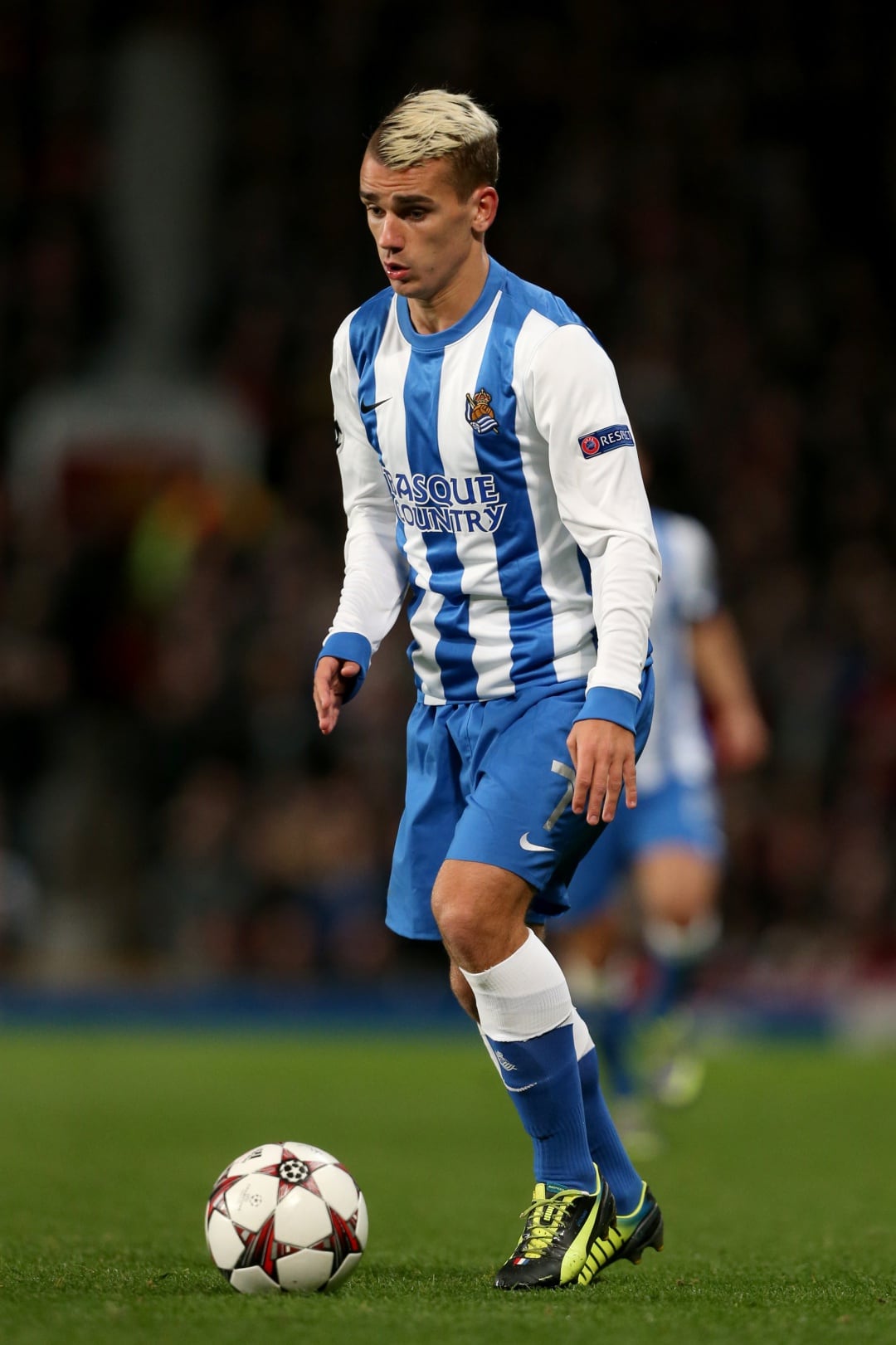 Antoine Griezmann, durante un partido de Champions con la Real Sociedad.