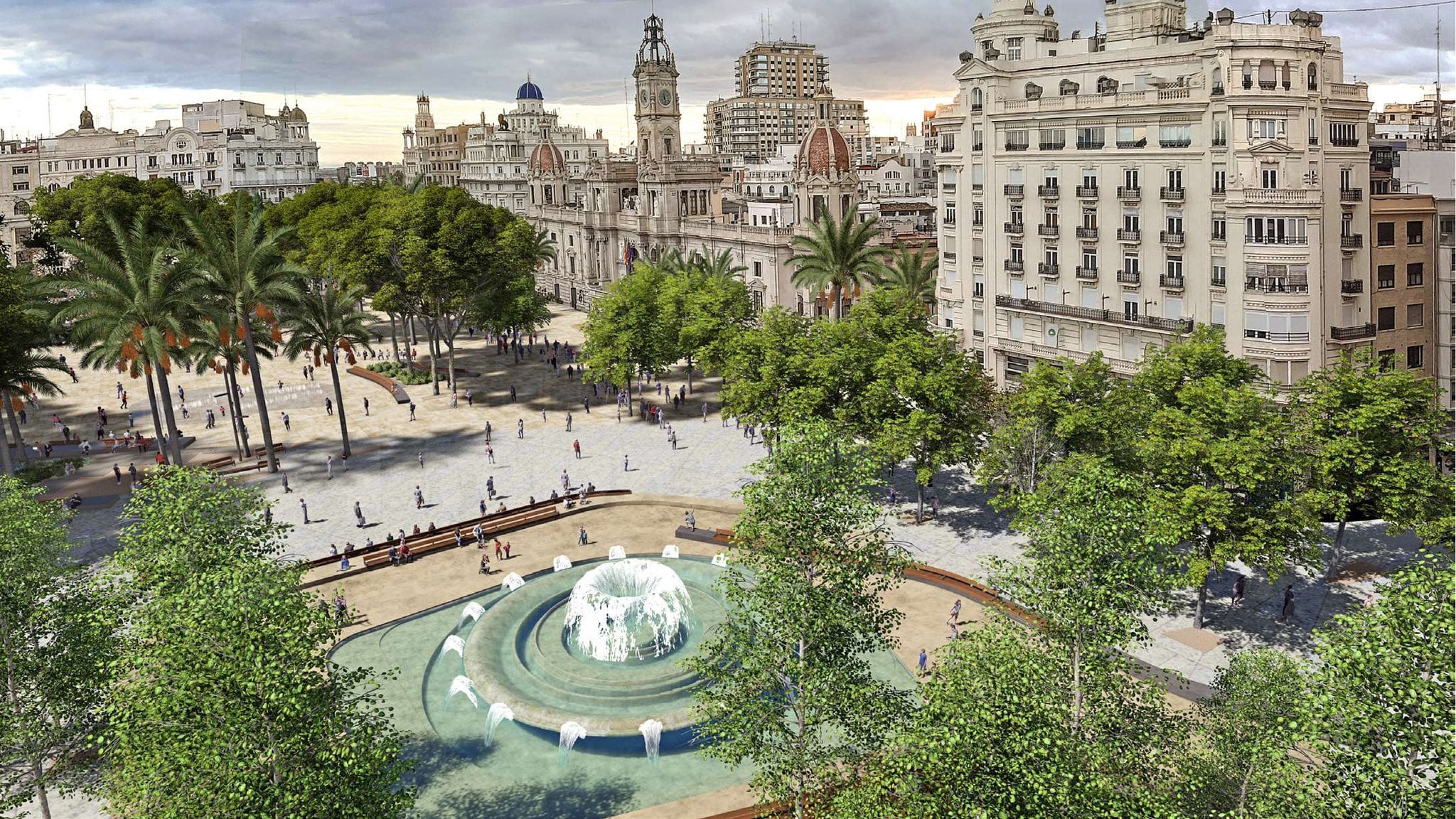 Diseño ganador de la nueva plaza del Ayuntamiento de València.