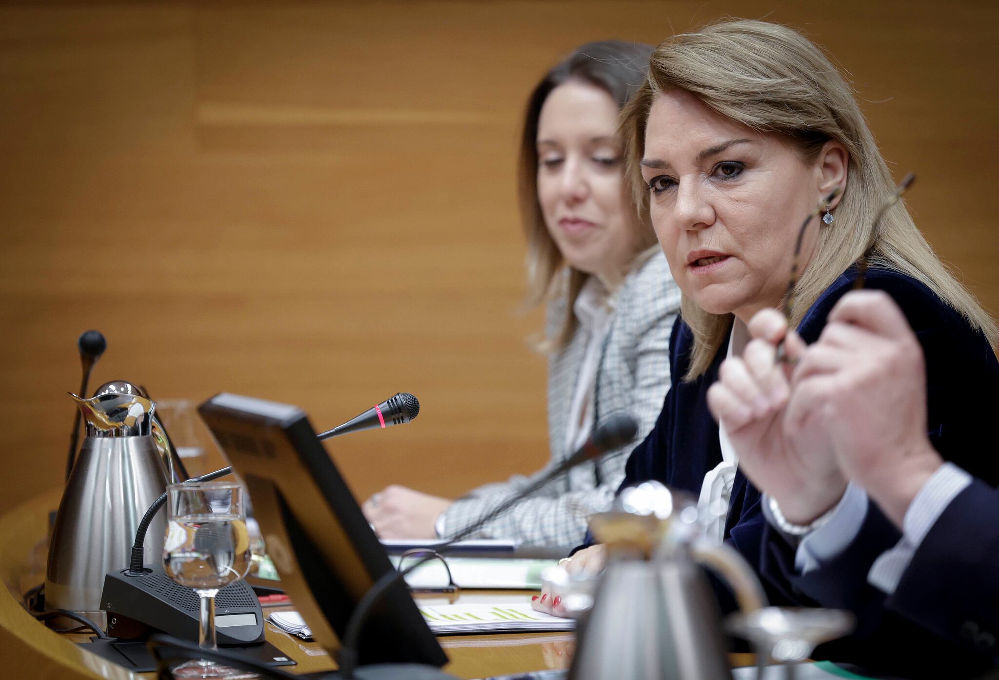 La vicepresidenta Susana Camarero durante una comparecencia en les Corts