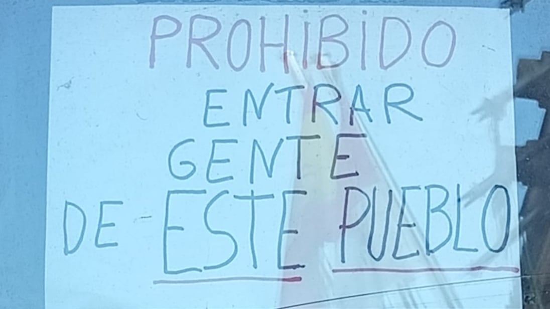 Cartel colocado en el bar