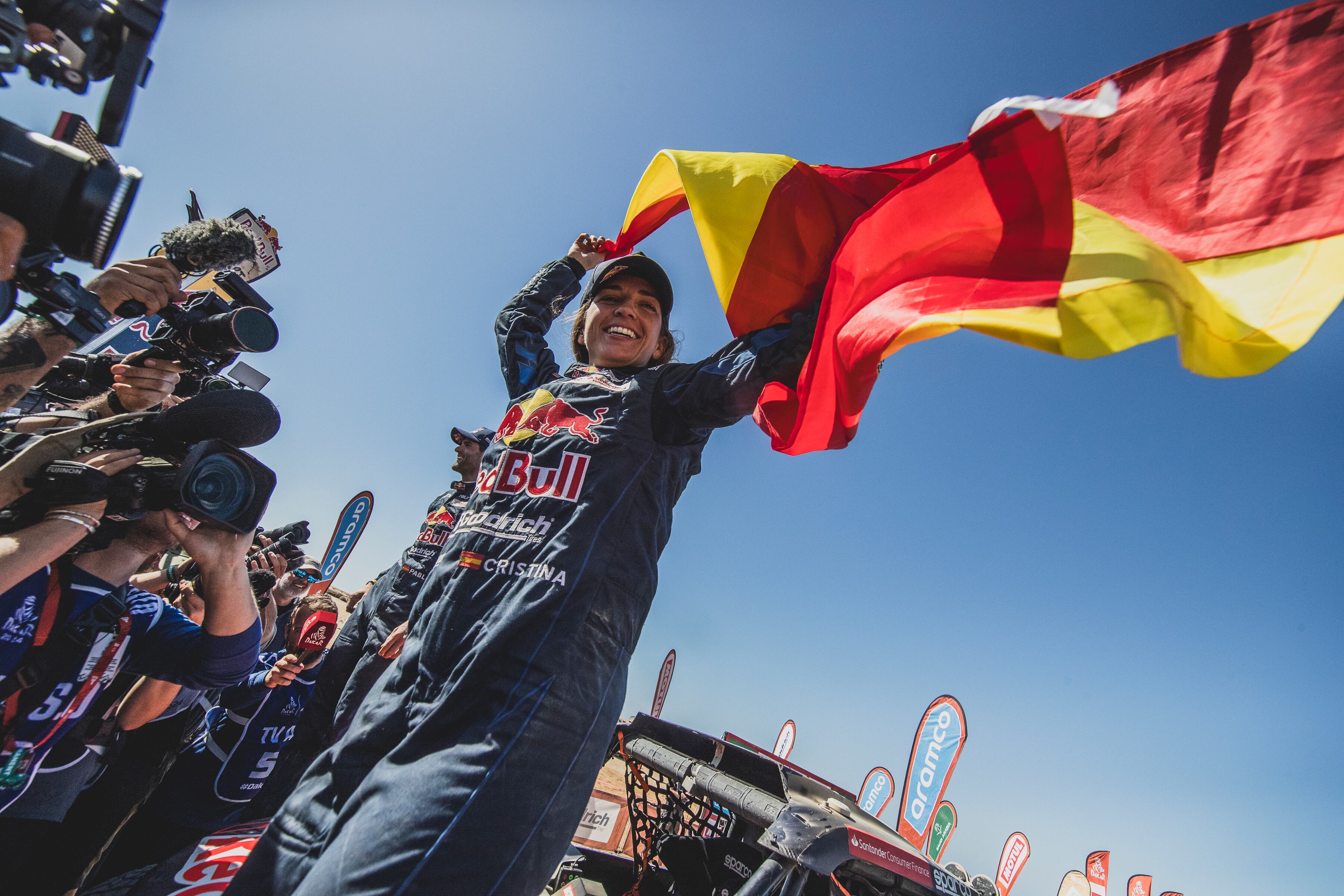 Cristina Gutiérrez tras ganar el pasado Rally Dakar. / Foto: Flavien Duhamel / Red Bull Content Pool