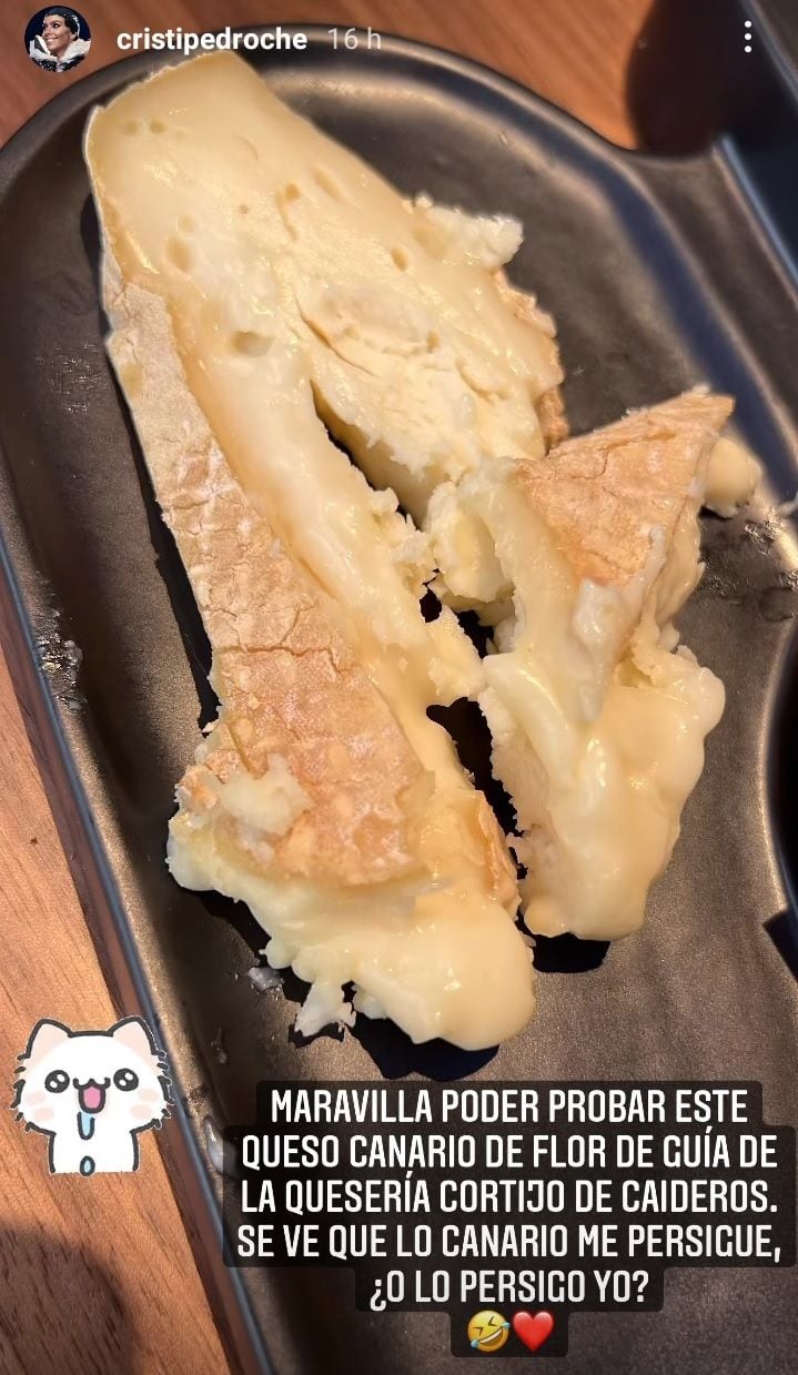 Cristina Pedroche presume del queso flor de Guía