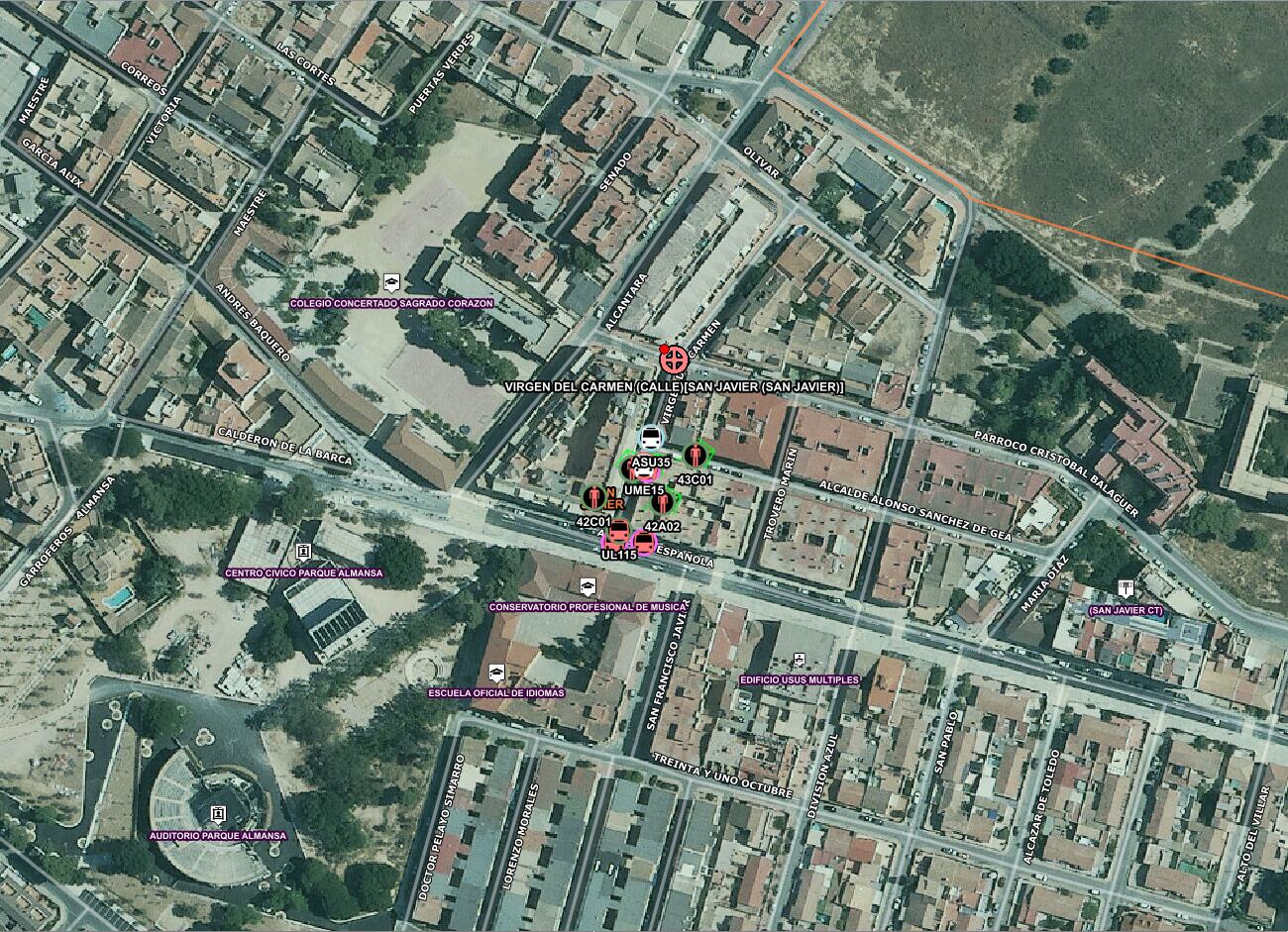 Lugar donde tenía lugar el incendio