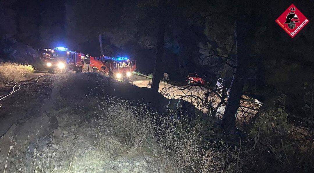 Incendio entre Planes y Vall de Gallinera