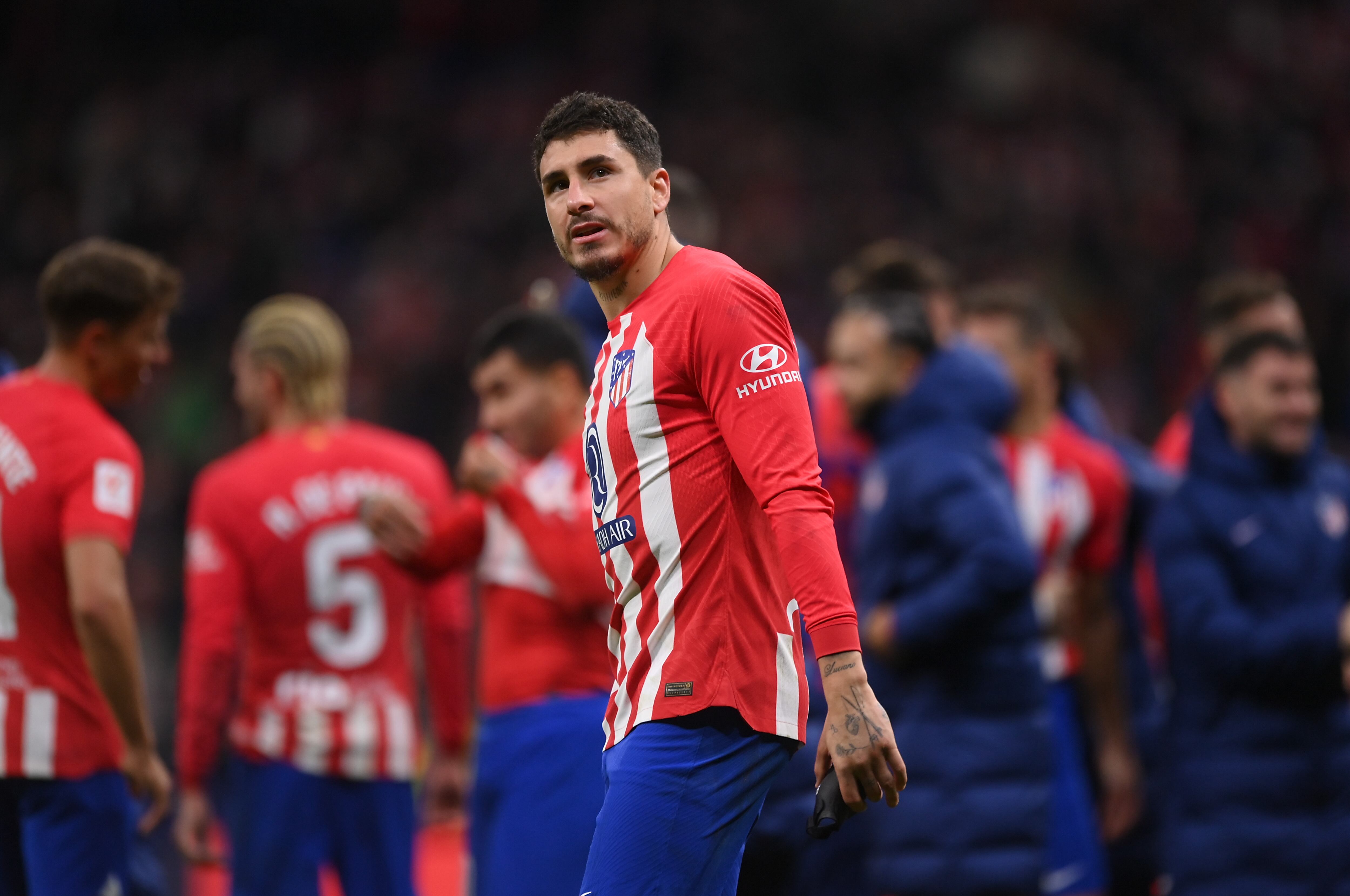 José María Giménez, durante un partido de Liga en el Metropolitano entre el Atlético de Madrid y el Sevilla. (Photo by Denis Doyle/Getty Images)