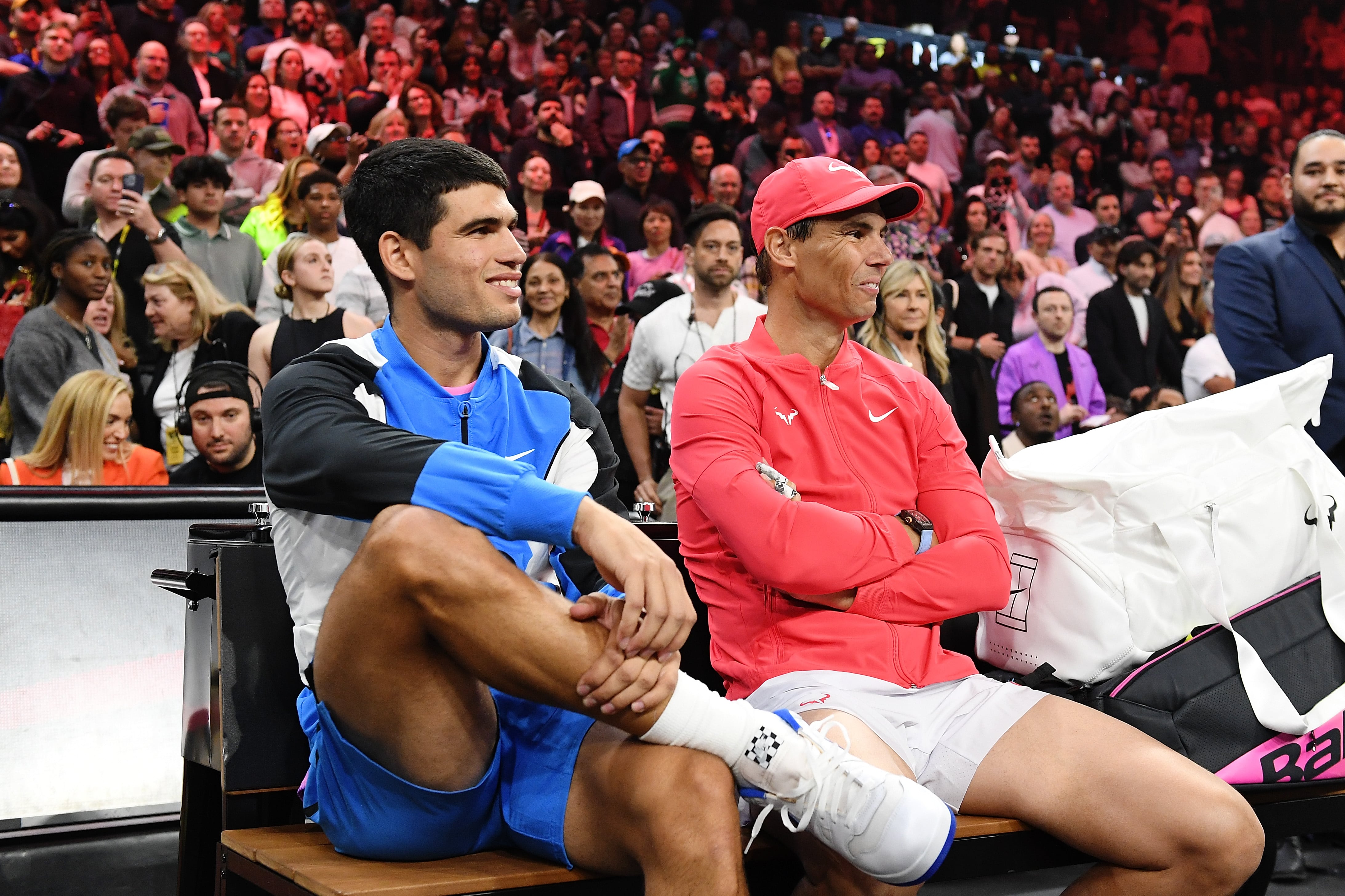 Rafa Nadal y Carlos Alcaraz, juntos en un amistoso disputado entre ambos tenistas