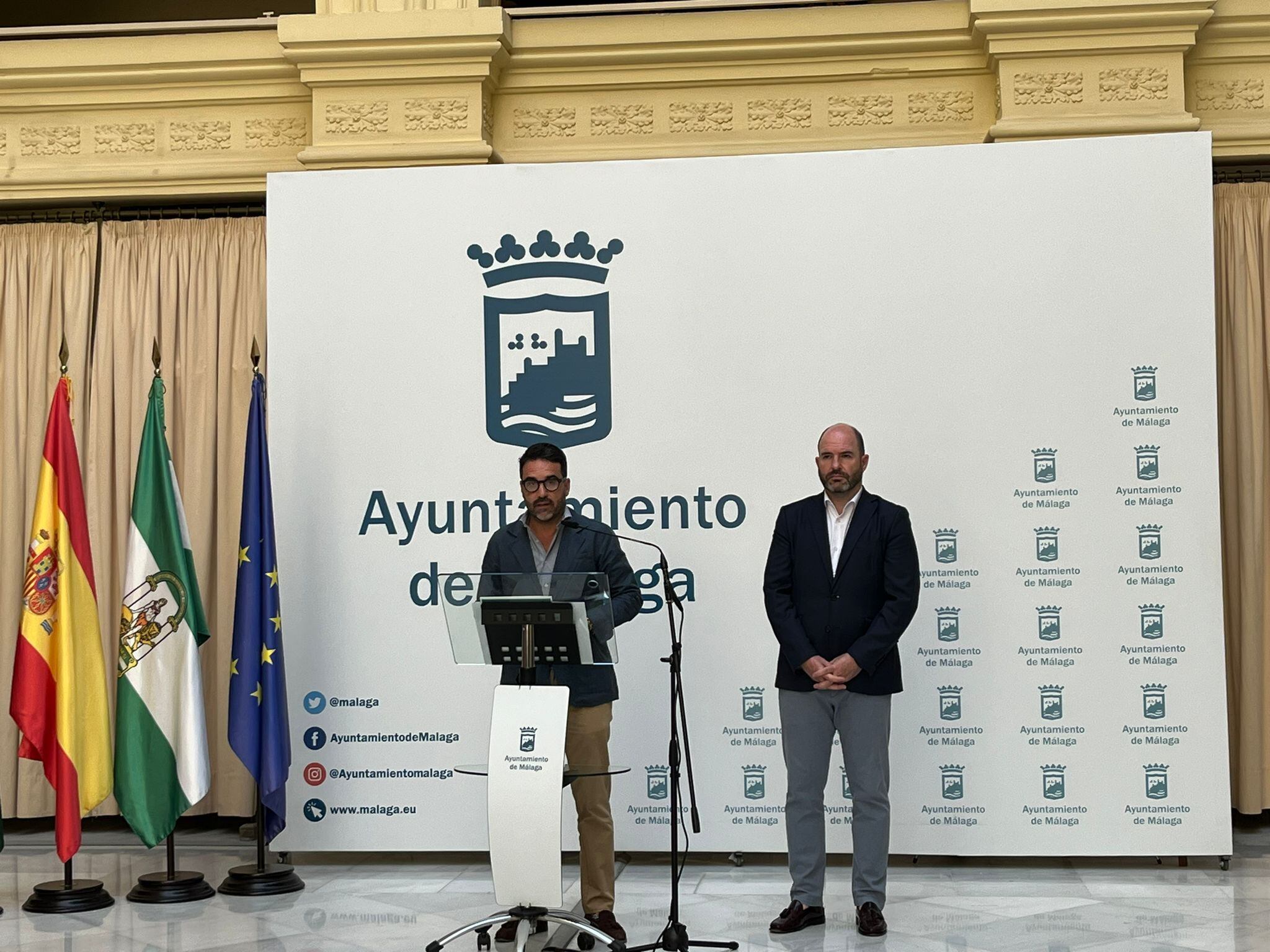 Jacobo Florido, concejal de Turismo del Ayuntamiento de Málaga, durante la rueda de prensa de este jueves