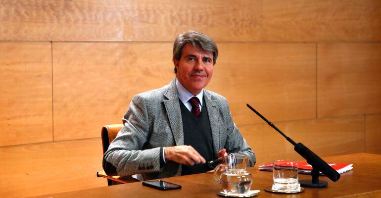 El consejero de Presidencia, Ángel Garrido en la rueda de prensa posterior al Consejo de Gobierno de la Comunidad de Madrid