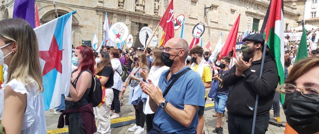 Francisco Jorquera en la manifestación de Día da Patria Galega