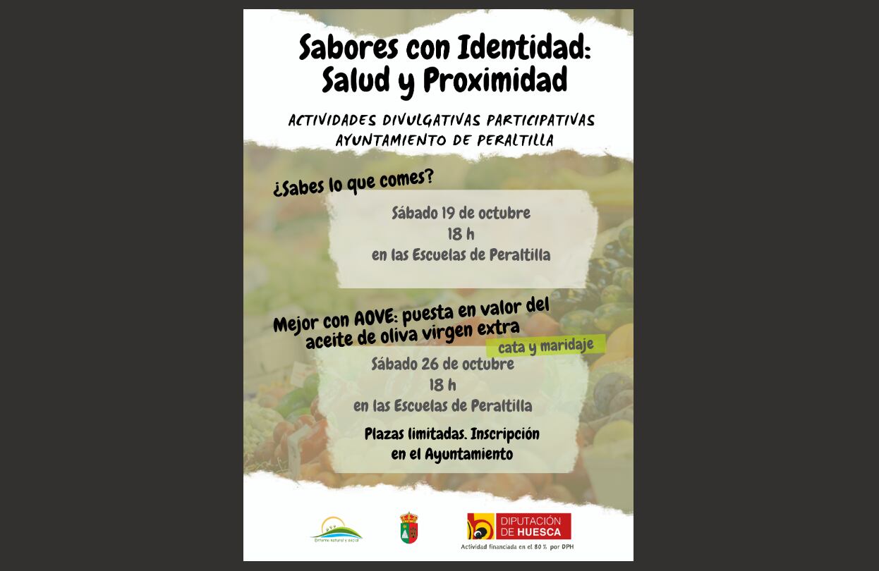 Cartel de las jornadas que se celebrarán en Peraltilla