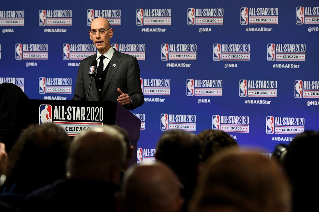 Adam Silver, comisionado de la NBA, en una rueda de prensa. 