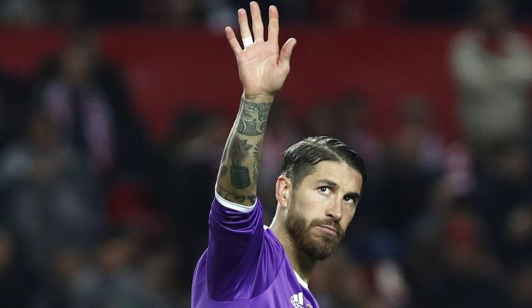 Sergio Ramos, durante el encuentro ante el Sevilla