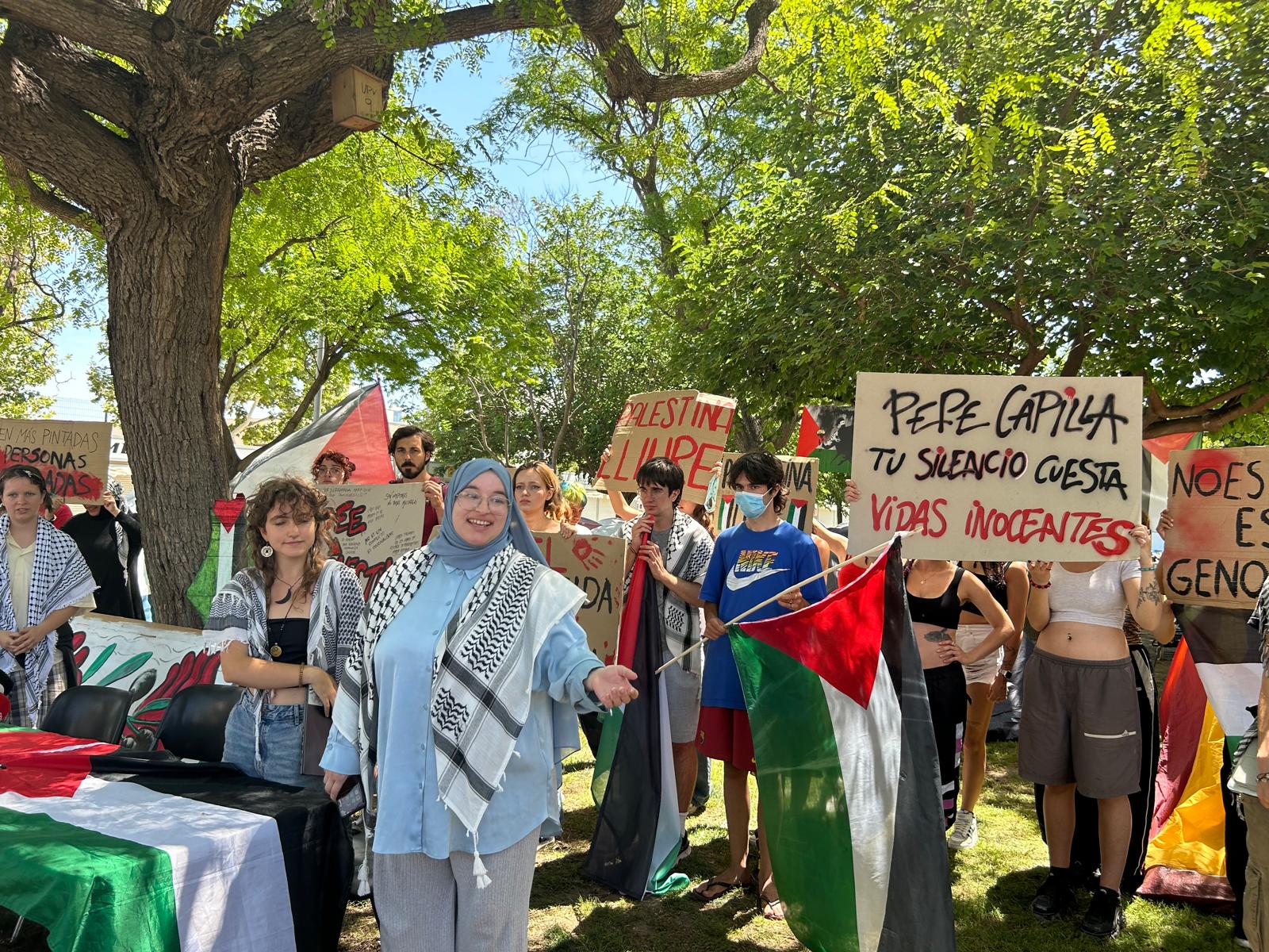 Acampada propalestina en la UPV