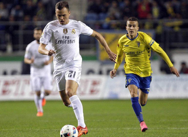 El delantero ruso del Real Madrid Denis Cheryshev en Carranza