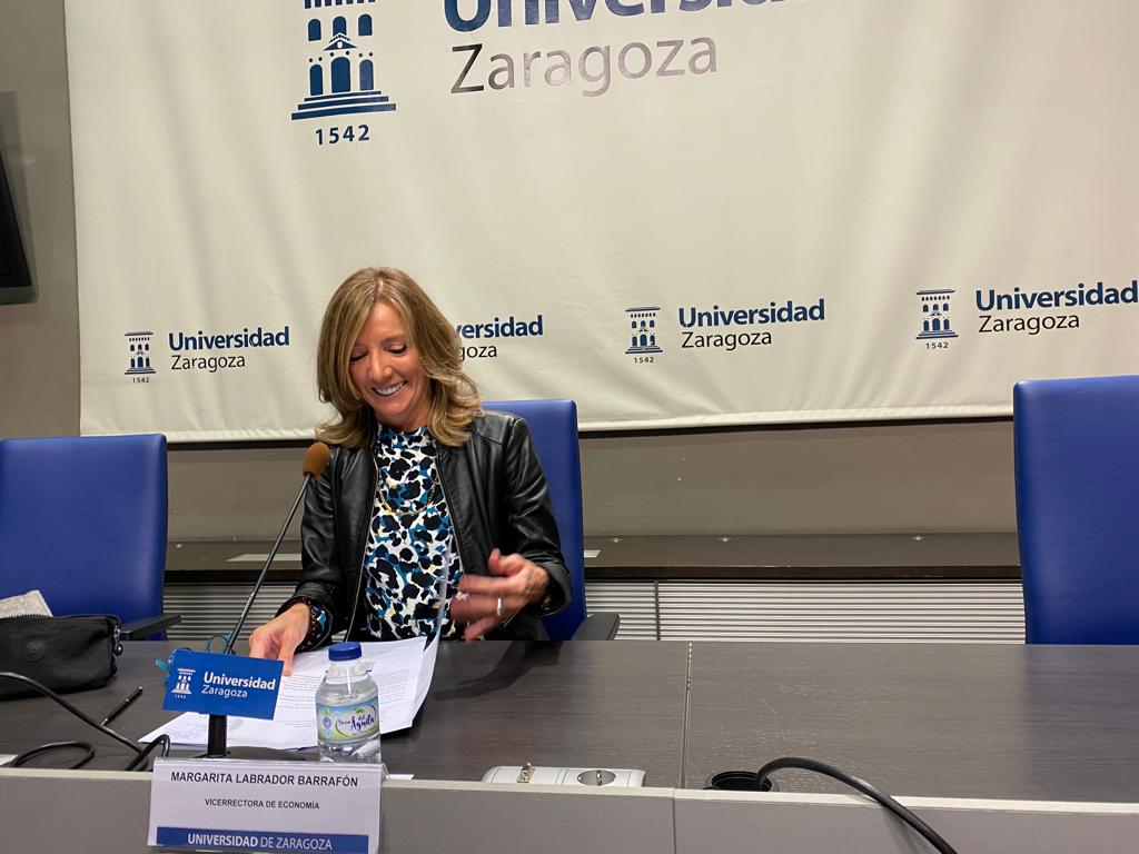 Margarita Labrador, la vicerrectora de Economía, presentaba los presupuestos de la Universidad de Zaragoza para 2023