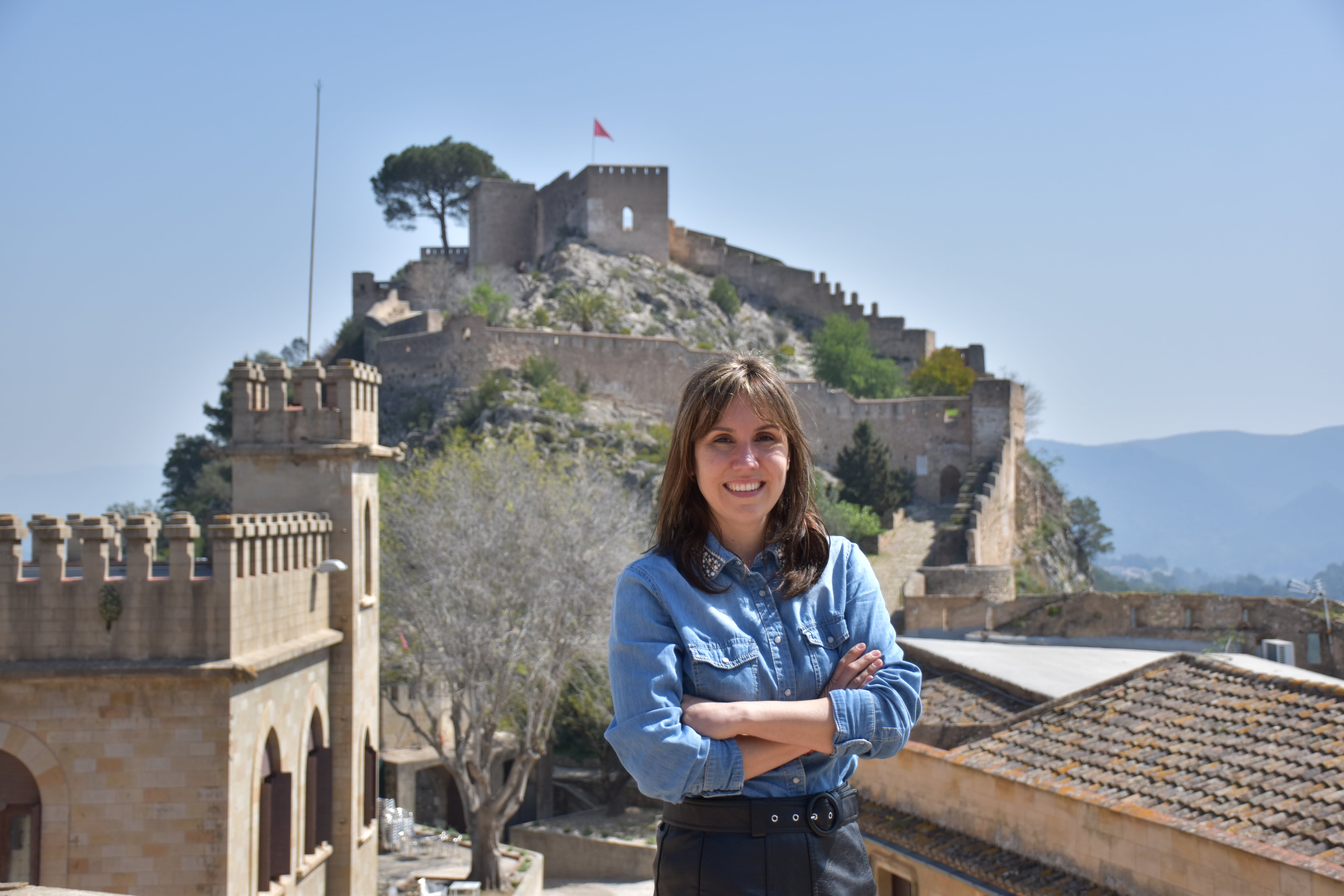 La concejala de Turismo, Raquel Caballero, en el Castillo de Xàtiva