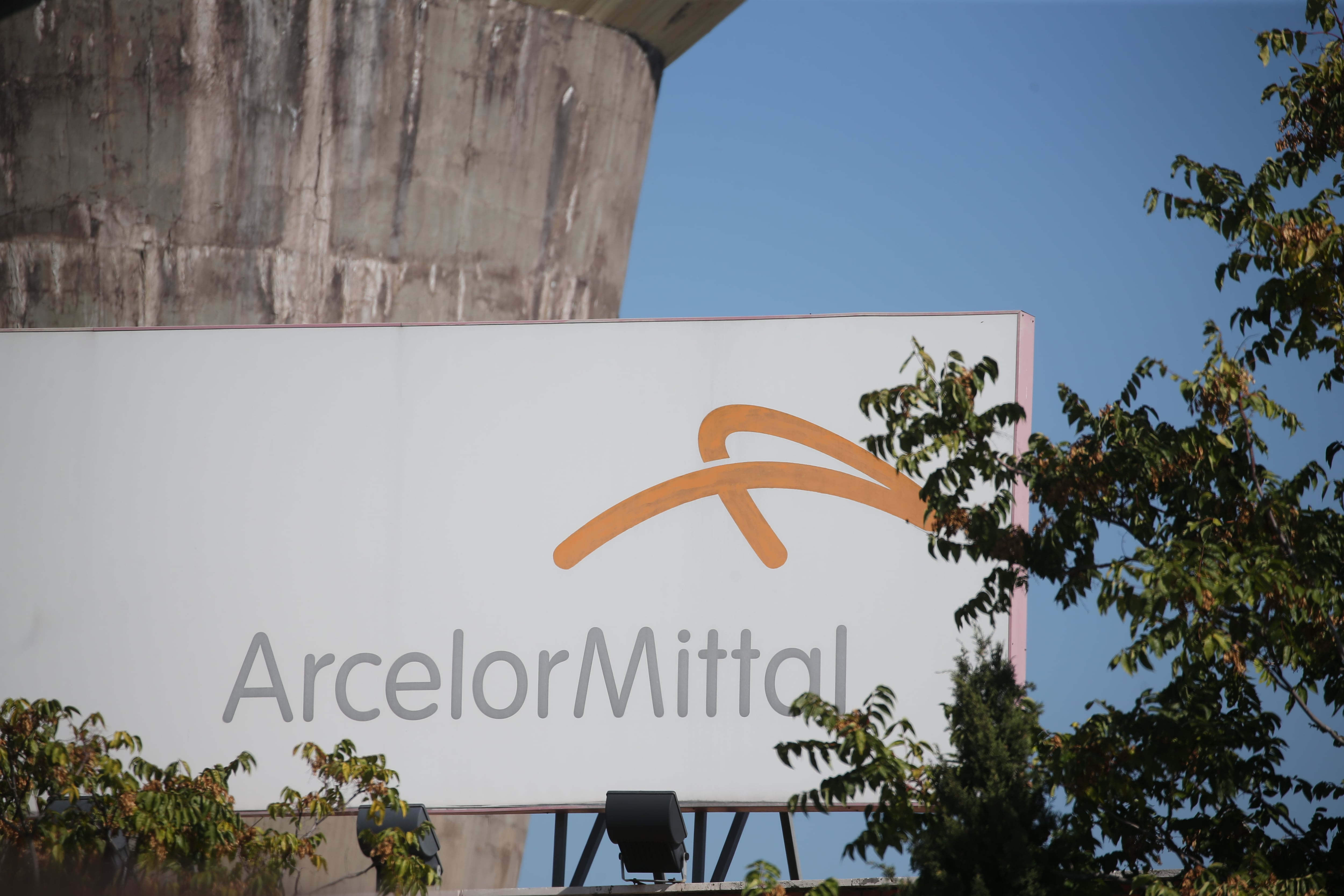 MADRID, SPAIN - OCTOBER 15: ArceloMittal plate at one of the plants forced to carry out intermittent stoppages as a result of the rise in the price of electricity, on 15 October, 2021 in Madrid, Spain. The recent rise in the price of electricity has forced the long products electric steel plant in the municipality of Olaberria, in the province of Gipuzkoa, to shut down its electrical services. With a workforce of around 410 people, this Arcelor Mittal plant will carry out selective and short production stoppages depending on the time periods when the cost of electricity is highest. (Photo By Isabel Infantes/Europa Press via Getty Images)