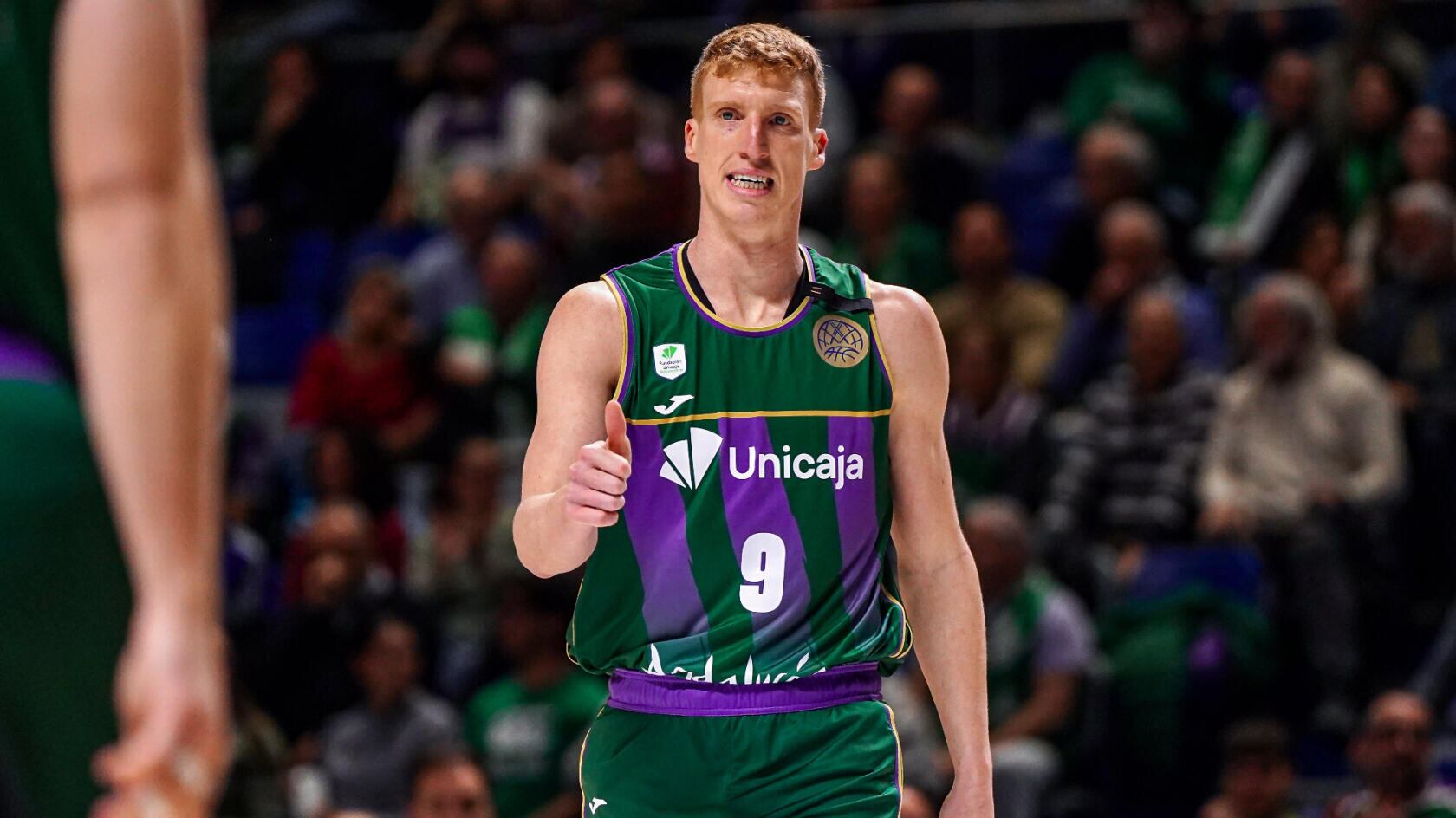 El base del Unicaja Alberto Díaz, en el partido disputado ante el Fitness First Würzburg