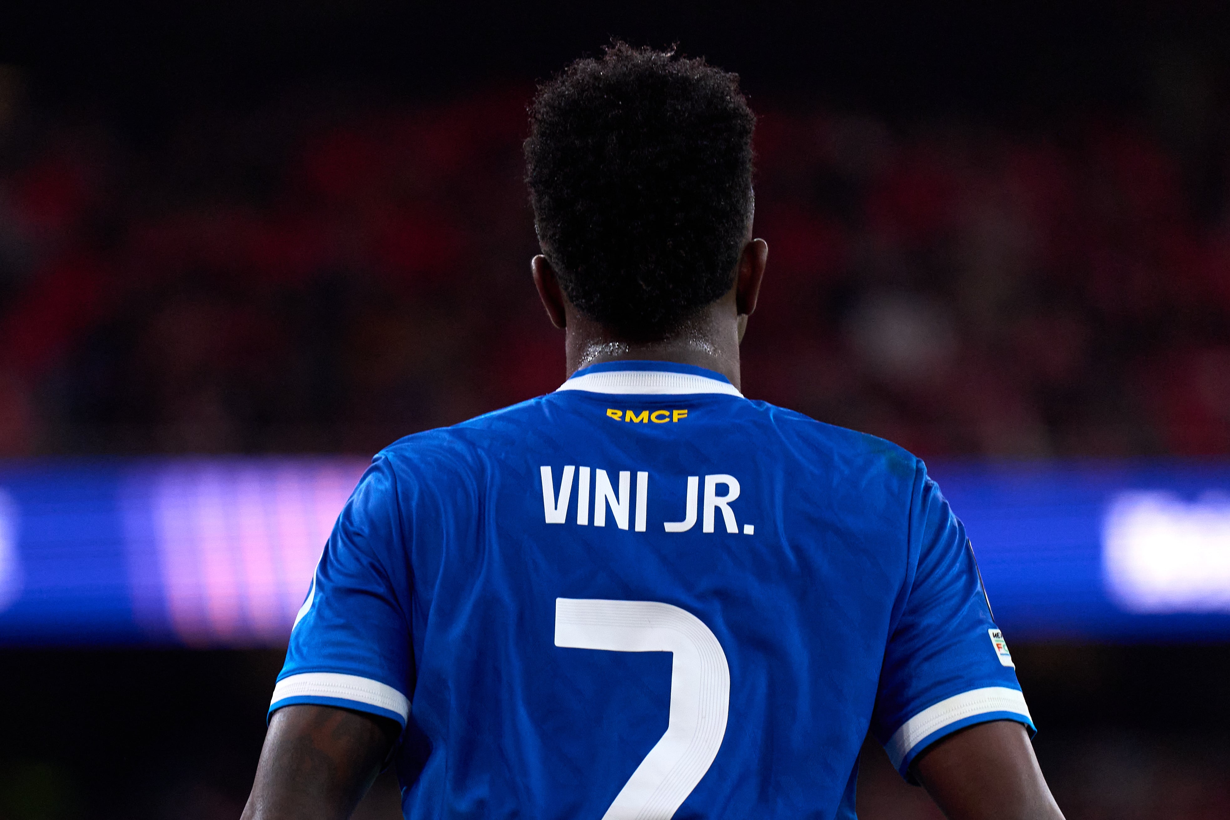 Vinicius durante el encuentro de Champions contra el Benfica