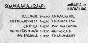 Partidos de la jornada 10 del Grupo I de la Segunda Andaluza.