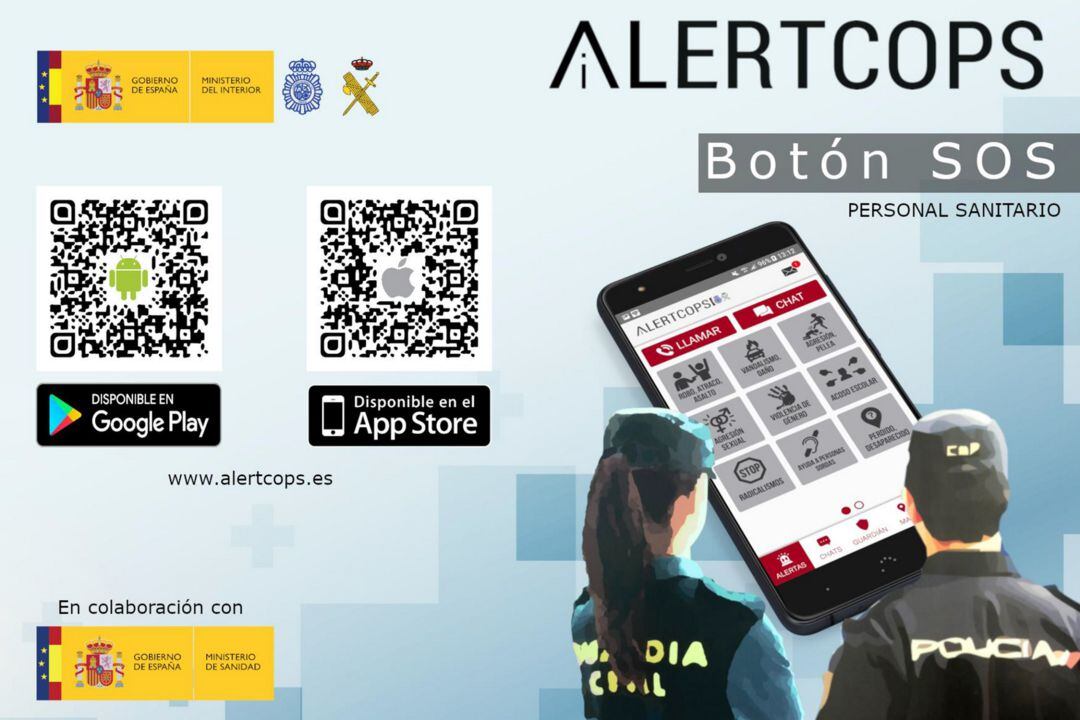 Alertcops con código QR de descarga