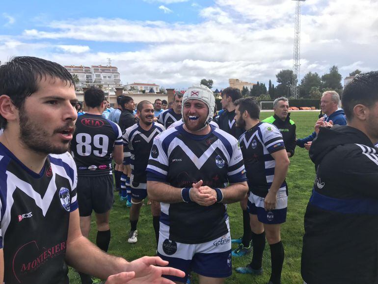 El XV del Caballo durante el partido en Málaga