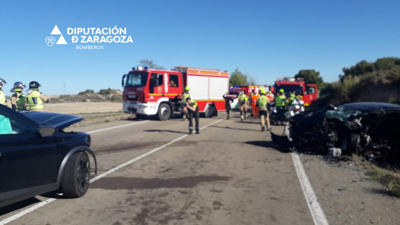 Una muerta y dos heridos graves en un choque frontal en Zuera (Zaragoza)