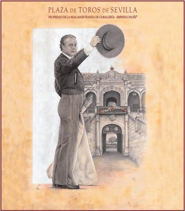 Cartel pictórico del festival taurino que cerrará la temporada en Sevilla el próximo 13 de octubre