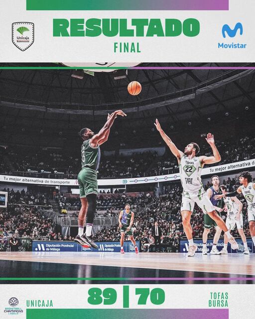 El Unicaja empezó con un triunfo el Top 16 de la BCL ante el Tofas Bursa turco