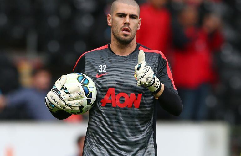 Valdés, en uno de sus partidos con el United