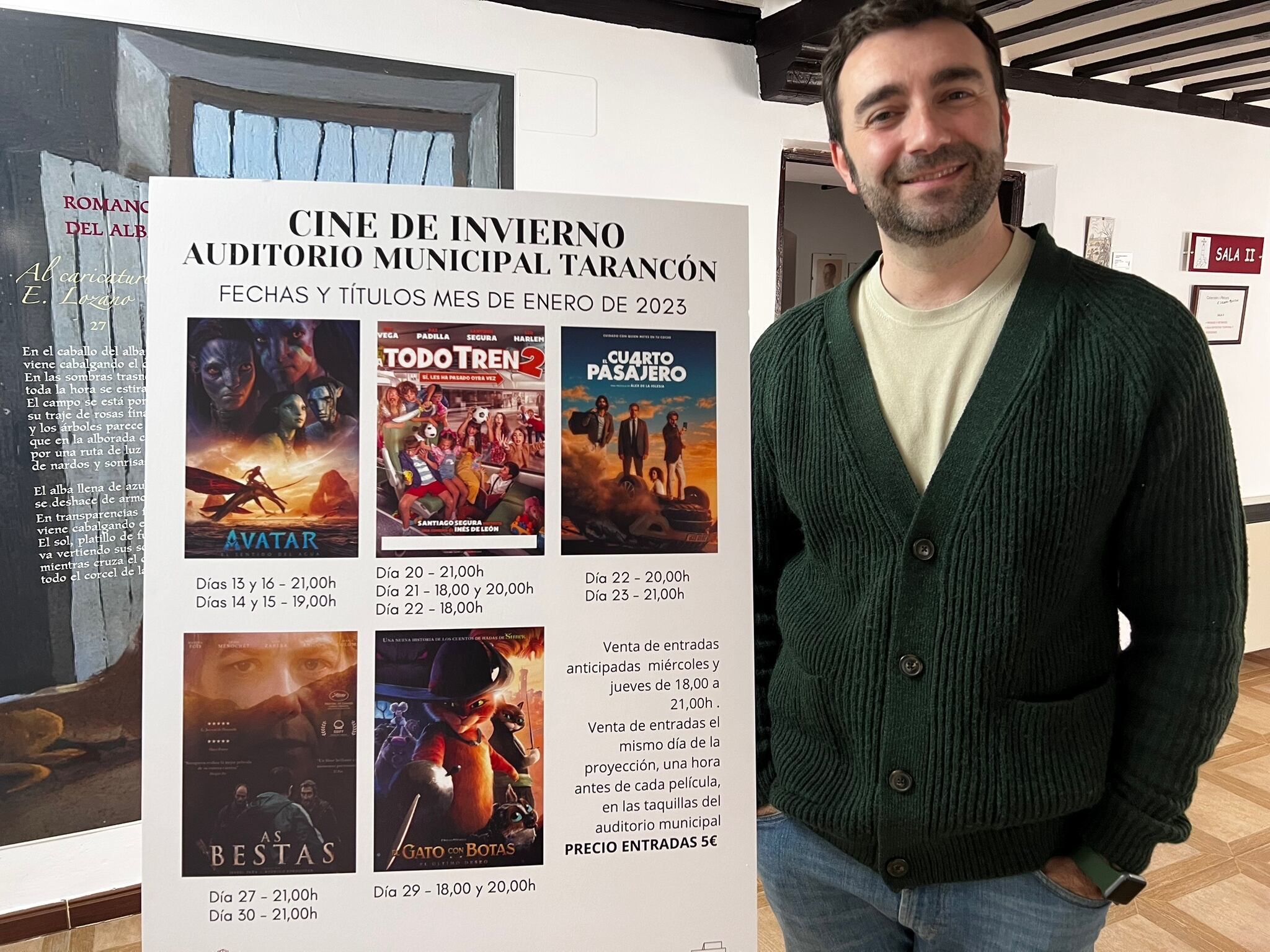 Raúl Añover, concejal de Cultura del Ayuntamiento de Tarancón (Cuenca) ha presentado la programación del Cine de Invierno