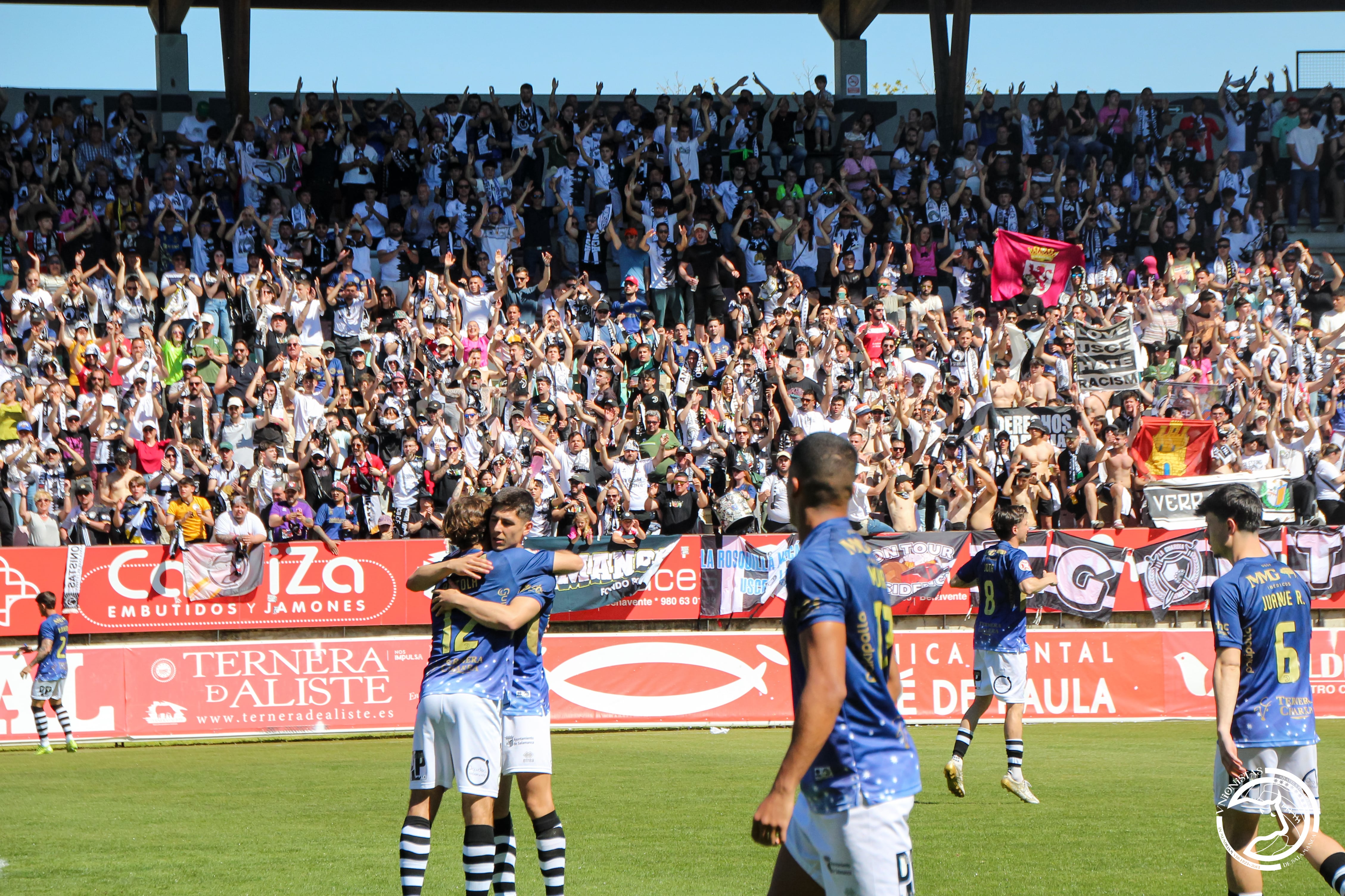 Celebración de la victoria de Unionistas de Salamanca ante el Zamora/UnionistasCF