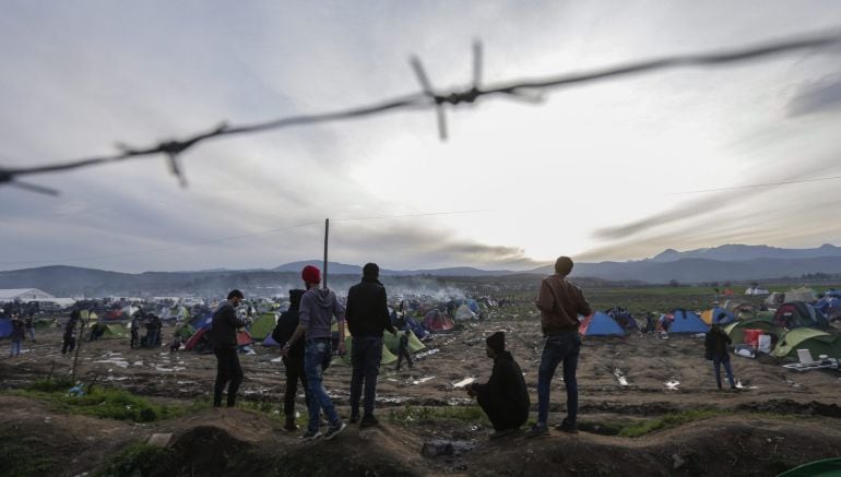 Vista general del campamento de refugiados de Idomeni, en la frontera de Grecia con Macedonia