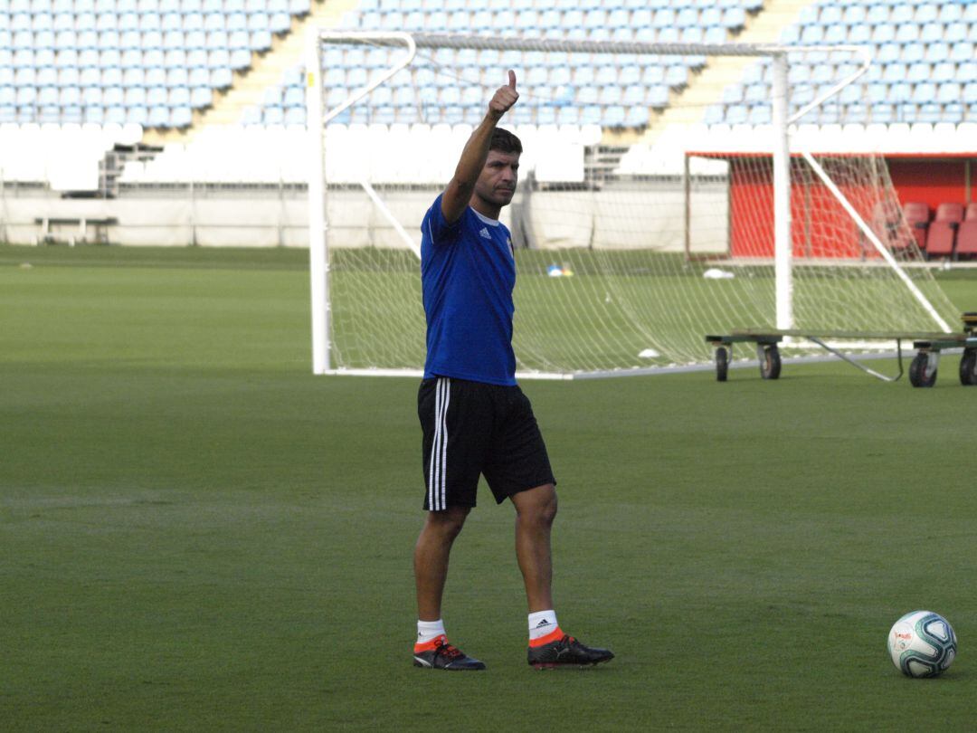 Pedro Emanuel en el entrenamiento de este jueves.