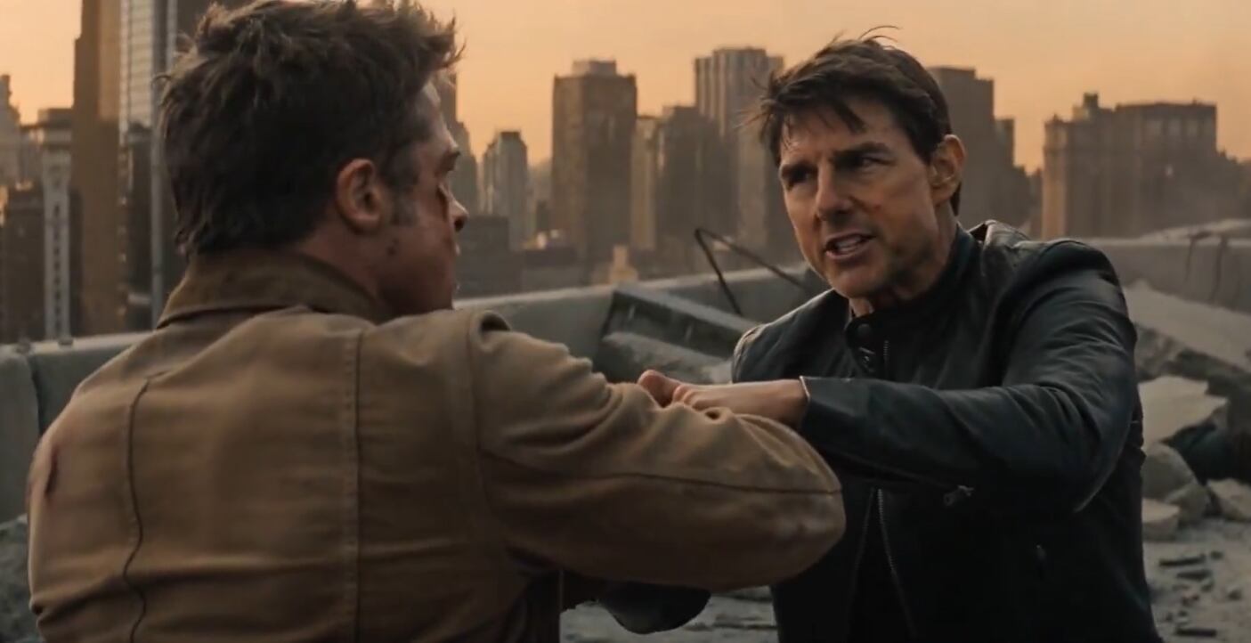Frame de un vídeo generado por IA de Tom Cruise y Brad Pitt